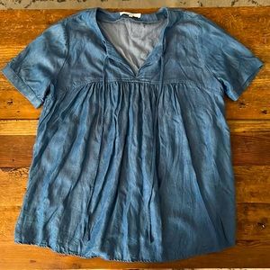 Ro + De Tencel Tie Neck Top